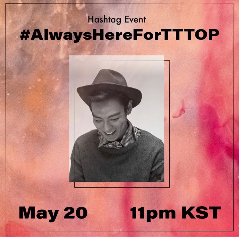 Bugün saat 17.00’da (TS) TOP’ın hakettiği değeri alması için uluslar arası bir tag başlıyor!

#/AlwaysHereForTTTOP

Siz de katılmayı unutmayın VIP’ler! 💛