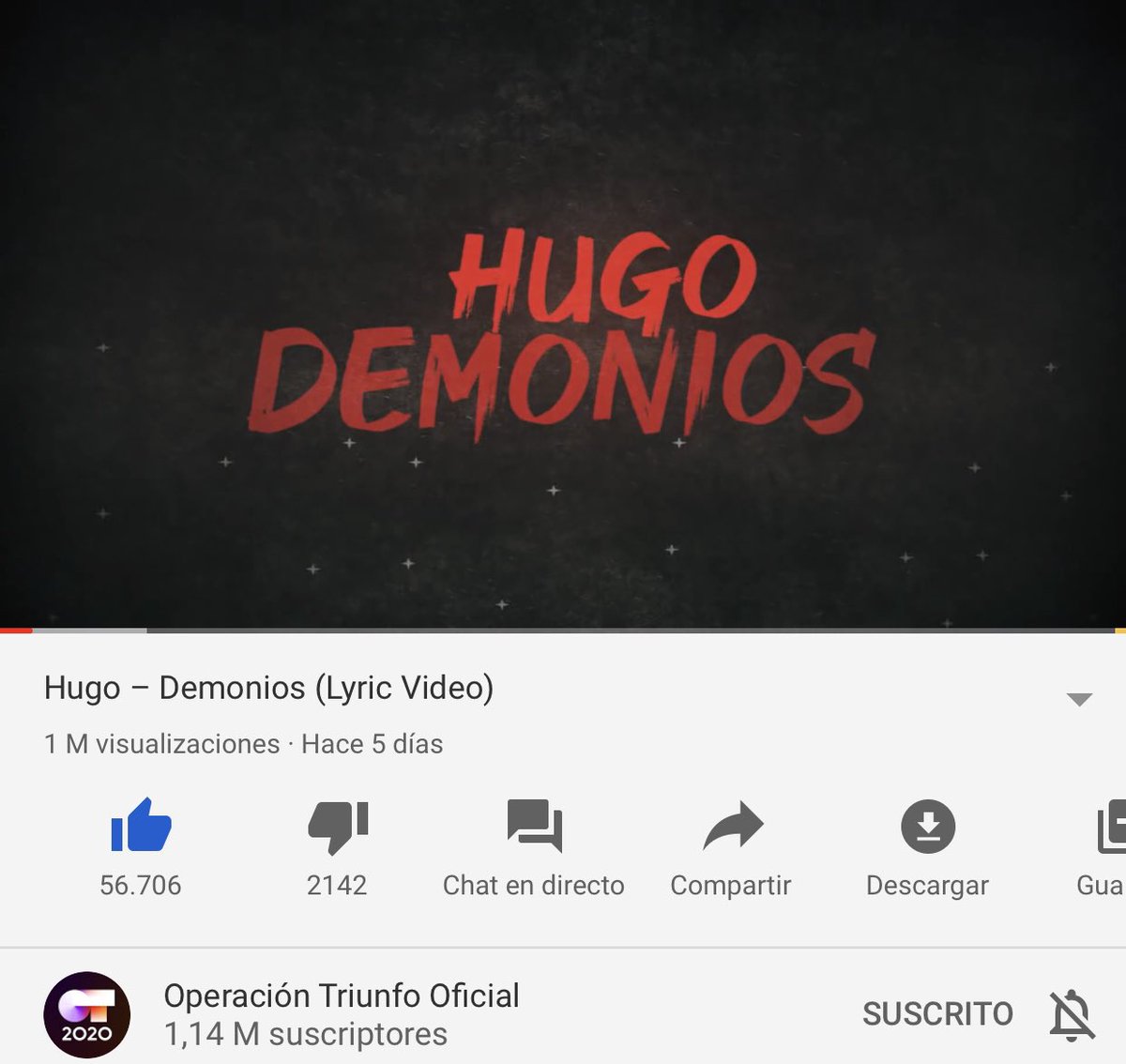 cfo_hugocobo's tweet photo. ACABAMOS DE LLEGAR AL MILLON EN "DEMONIOS" #HugoDemonios #HugoSeQueda #CanalOT20M https://t.co/r0tBBhqZrY
