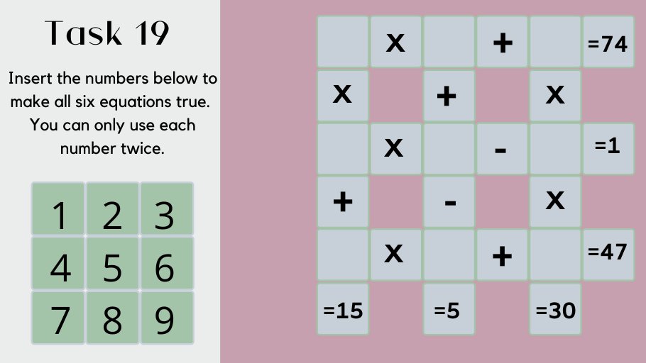 walesmaths's tweet image. Challenge 19: Put in the numbers to make each equation true! 

@WalesHigh #WHS #lockdownmaths #mathschallenge