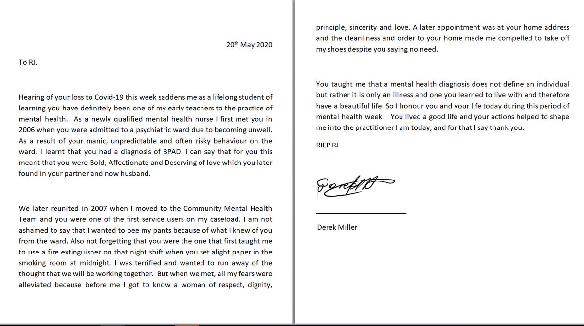 DCMiller81's tweet image. In honour of you and your life during #MentalHealthAwarenessWeek. RIEP RJ