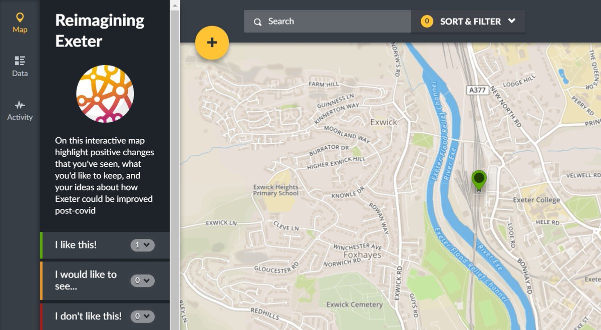 ExeCityFutures's tweet image. Do you live in #Exeter? What improvements do you think could be made to ensure we #buildbackbetter as we emerge from the #COVIDー19 pandemic?

Why not spend a few minutes and have your say with our new #ReimaginingExeter interactive map - it&apos;s super easy! exetercityfutures.com/reimagining-ex…