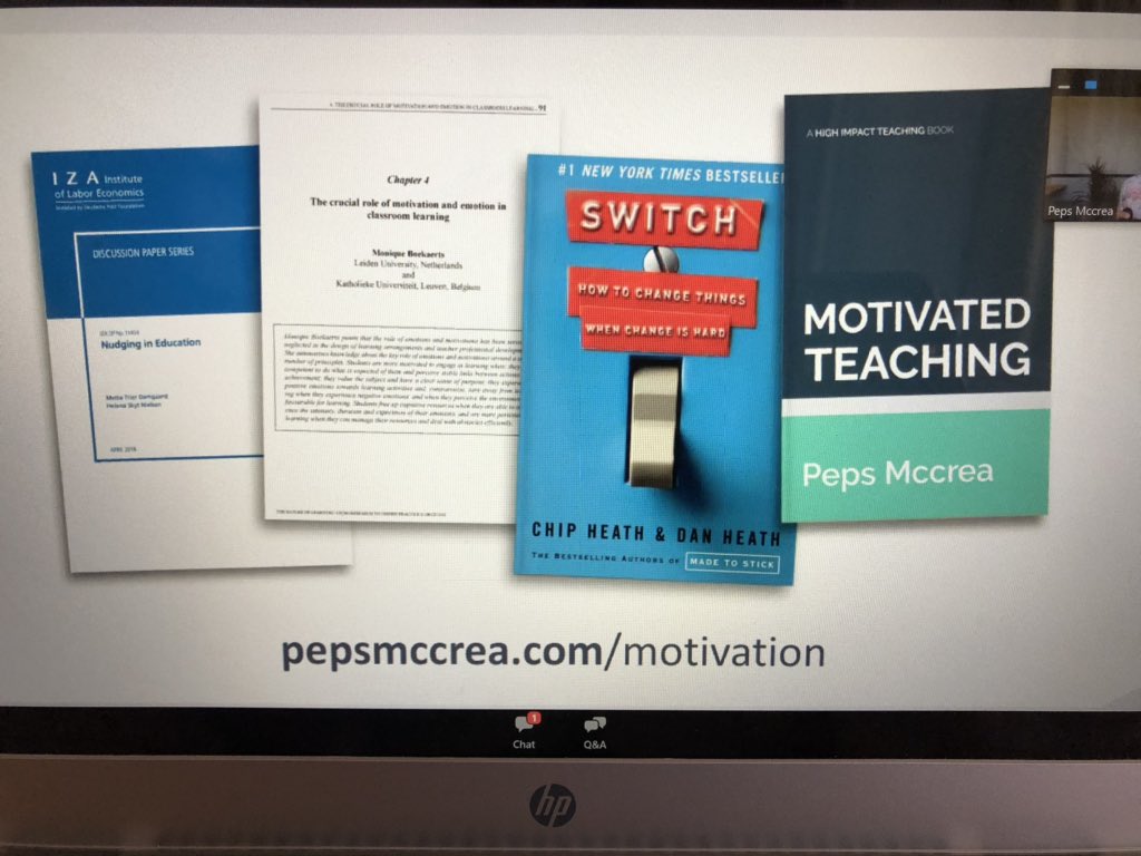 IramTahir12's tweet image. I liked this duo session on ‘Motivation for learning’. Thank you @MrsSpalding @PepsMccrea @researchEdhome #rEdhome