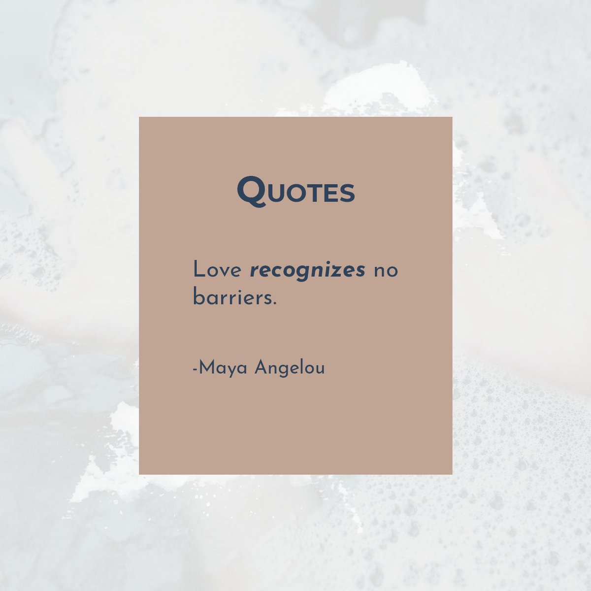 Love recognized no barriers. It jumps hurdles, leaps fences, penetrates walls to arrive at its destination full of hopes.

#goodheart #thoughtfulness #lovepoems #lovequotes #lovepoemsforher #poemslovers #poemsaboutlove #booklover