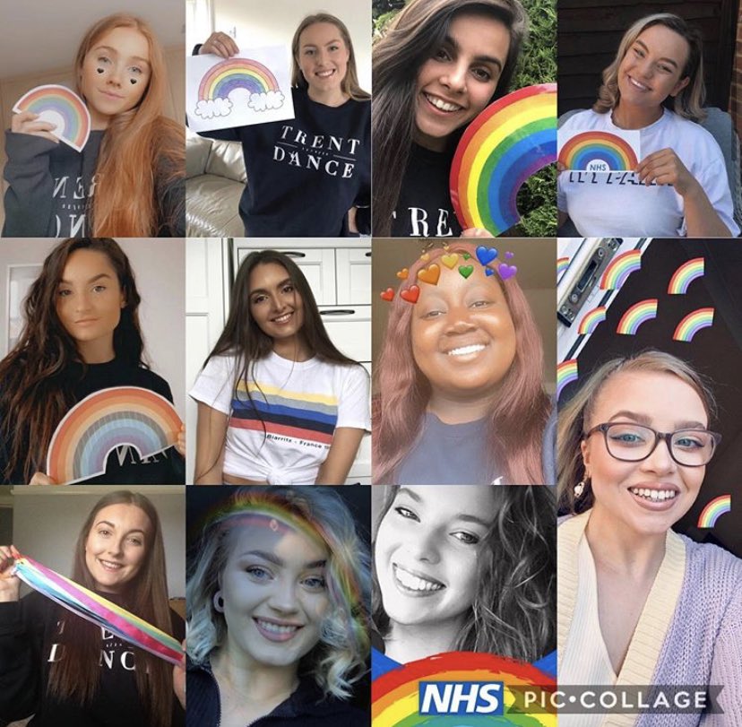 The Trent Dance committee showing their support for our NHS workers!🌈 thanks to NTU burlesque for the tag! #seetherainbowbetherainbow