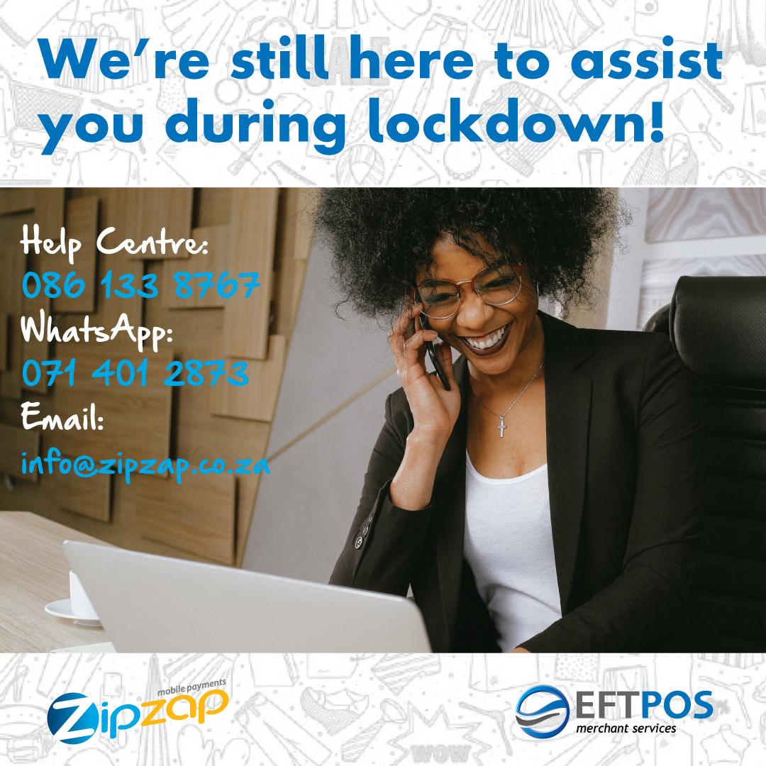 card_connected's tweet photo. ⭐️EFTPOS/ZipZap is still here for you! ⭐️

For any queries during lockdown, please contact us on:
 
📞0861 338 767
📱WhatsApp 071 401 2873
✉️info@zipzap.co.za

#EFTPOS #ZipZap https://t.co/XDQ446Br6w