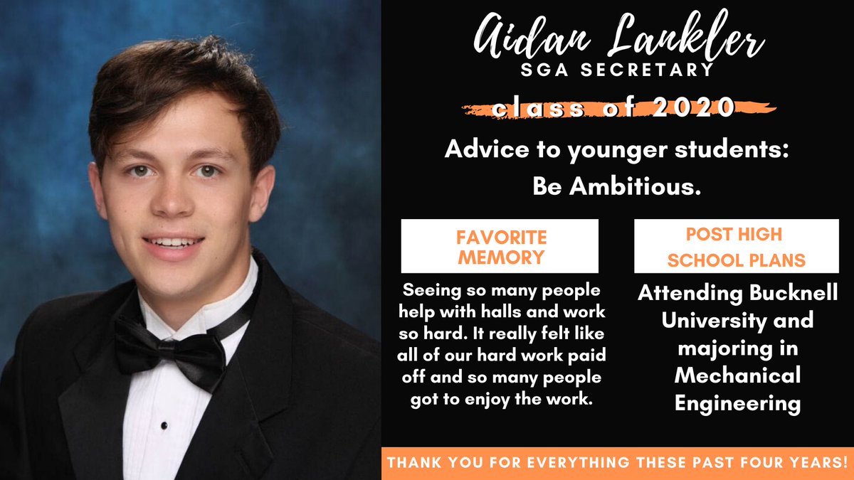 This week we are highlighting our amazing Senior Officers who have dedicated their time to making RHS a better place!

Check out Aidan Lankler who was an officer all four years! Best of luck at Bucknell University and all of your future endeavors! #therockvilleway