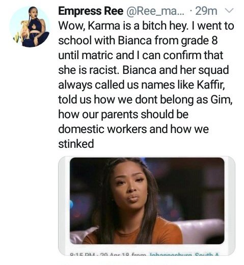 PanAfricology's tweet photo. The white media is really working overtime to create a "She-deserved-to-be- #MissSA2020" narrative about Racist White Supremacist Bianca Schoombee 

#BiancaMustFall #racist #WhiteSupremacy #BiancaSchoombee #Bianca #BlackTwitter https://t.co/fJJrmASoxh