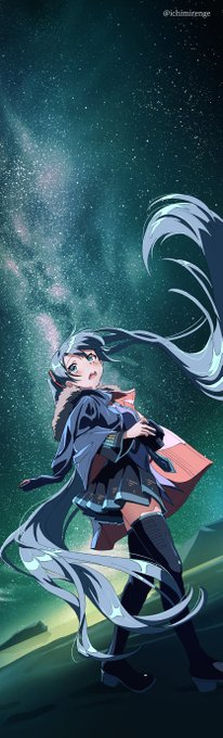 「blue hair night sky」 illustration images(Latest)｜21pages