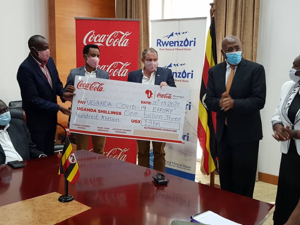 nbstv's tweet photo. Coca-Cola Beverages Africa in Uganda has contributed UGX1.3billion (One Billion Three Hundred Million Shillings) to the fight against COVID-19 in Uganda. #StrongerTogether https://t.co/Cc3OwcHPn6