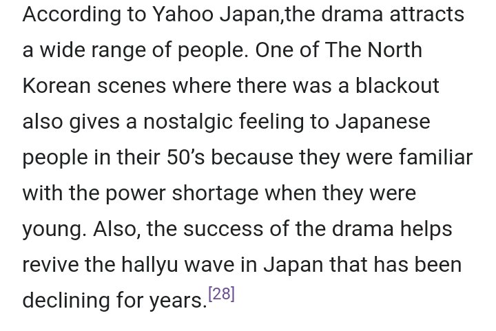 "the success of the drama helps revive the hallyu wave in japan that has been declining for years"