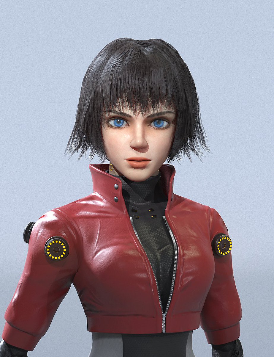 ろんま アンドロイドをテーマにキャラクターを作りました 一応ゲームモデルとして作ったのにポリゴン数が８万をオーバーしてしまった 3dcg Cg Substancepainter