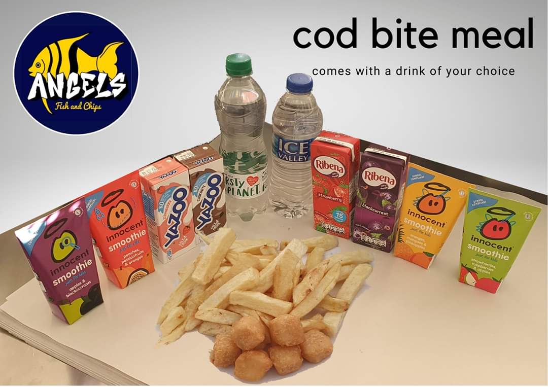 Kids cod bite meal with drink of choice only £3