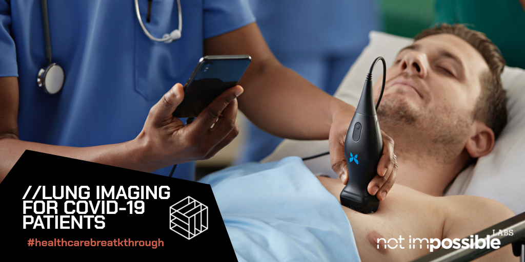 NotImpossible's tweet photo. Portable handheld ultrasounds like @ButterflyNetInc at the bedside give doctors vital insights into COVID-19 patients' lungs & help to protect healthcare workers by saving time. New connected tech like this will likely stick around post-pandemic. #HealthcareBreakthrough https://t.co/5Xv19rh65n