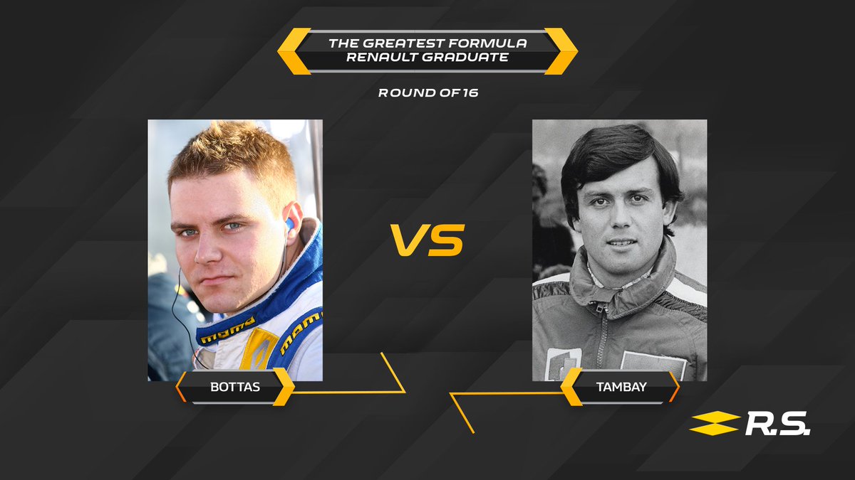 RenaultSeries's tweet image. "@ValtteriBottas 🇫🇮 or @PatrickTambay 🇫🇷? 

The Round of 16 voting in the Greatest #FormulaRenault Graduate tournament continues today! 

Be sure to make your vote count! 

👉 formulerenault.com/round-of-16-bo…