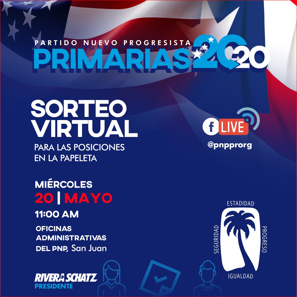 HOY - Sorteo Virtual para las posiciones en la papeleta #PrimariasPNP2020