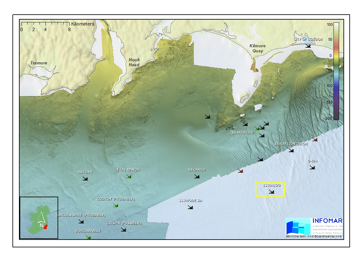 #OnThisDay  #1917 

The SS Raloo was torpedoed & sank 27km SW Carnsore Pt. #Wexford. It now lies at 51m deep.  

Check out our #shipwreck viewer for more details and 3D models➜  bit.ly/3xEsiET

#SeabedMapping #OpenData

@Dept_ECC @GeolSurvIE @MarineInst @NationalMons