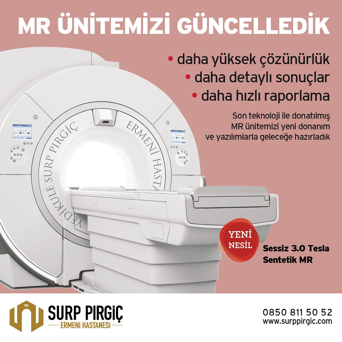 surppirgic's tweet photo. MR Ünitemizi güncelledik! Dünyanın sayılı merkezlerinde bulunan son teknoloji cihazlarla donatılmış MR Ünitemizi yeni donanım ve yazılımlarla geleceğe hazırladık. Şimdi daha yüksek çözünürlük, daha detaylı sonuçlar, daha hızlı raporlama elde edebiliyoruz.
#mr #radyoloji #3tesla https://t.co/IveAebi2PG