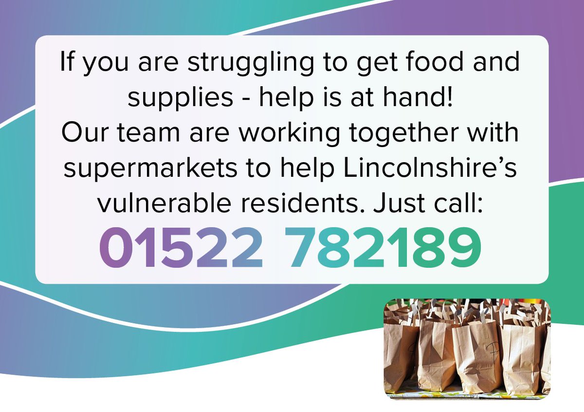 LincolnshireLRF's tweet photo. Ring 01522 782189 if you or someone you know is struggling to get food and supplies. We can help. https://t.co/RWu5NsDOQm
