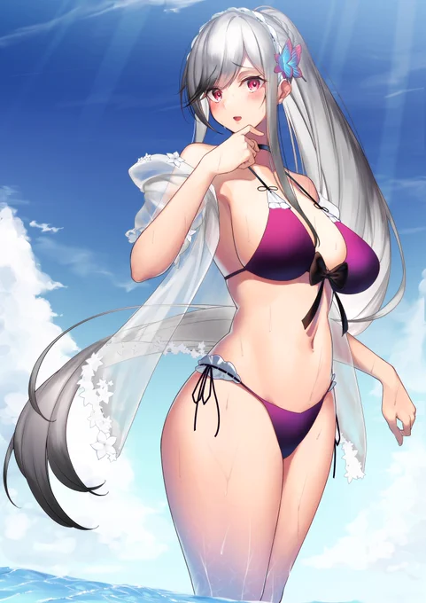 お題箱より 恥ずかしがる水着ダンケルク
#アズールレーン 