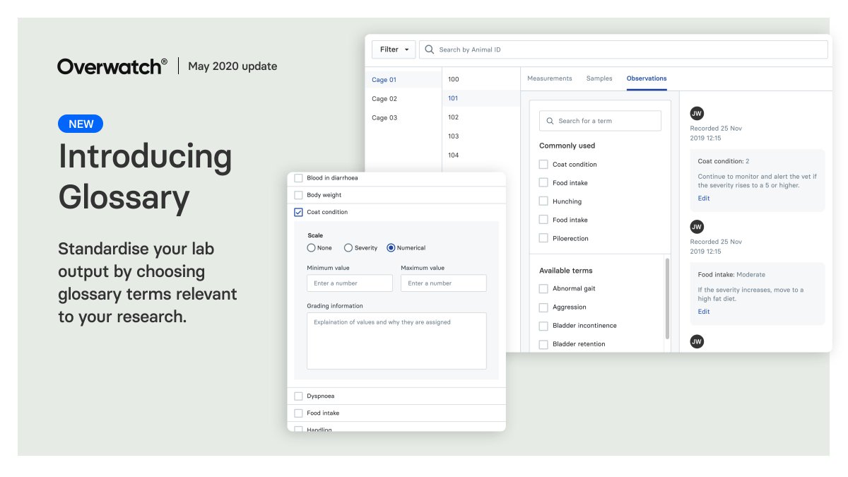 📚Introducing Glossary — select samples, observations and other terminology that is relevant to the studies you perform, standardising your lab output. 

Assign custom metrics to samples and assign a numerical score or severity scale to observations.