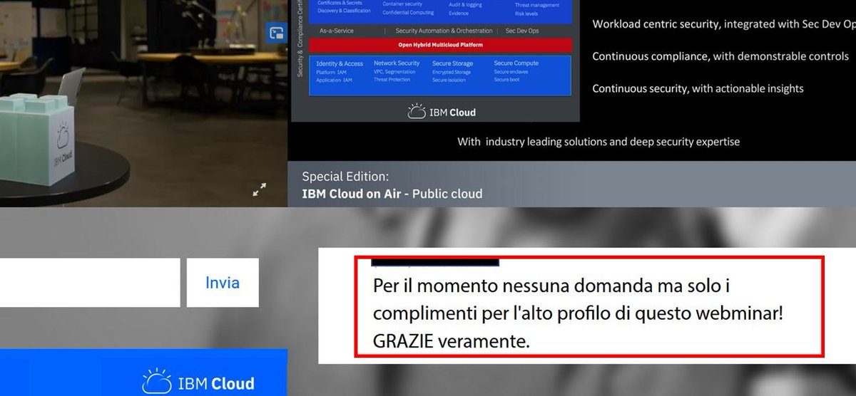 IBMItalia's tweet image. Tanto impegno dietro a questo nuovo modo di fare eventi ma anche tante soddisfazioni. #IBM ringrazia tutte le persone che hanno assistito al nostro #IBMCloudOnAir di oggi totalmente dedicato al Public Cloud. 

#IBMGarage #IBMCloud #StartIBMcloud