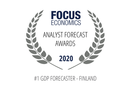 Mukavia uutisia. Ennusteemme viime vuoden Suomen BKT:n kehityksestä toivat tarkkuudessaan ykkössijan kansainvälisen tutkimusyhtiö FocusEconomicsin vuotuisessa vertailussa. <a href="/HandelsbankenFi/">Handelsbanken Suomi</a>