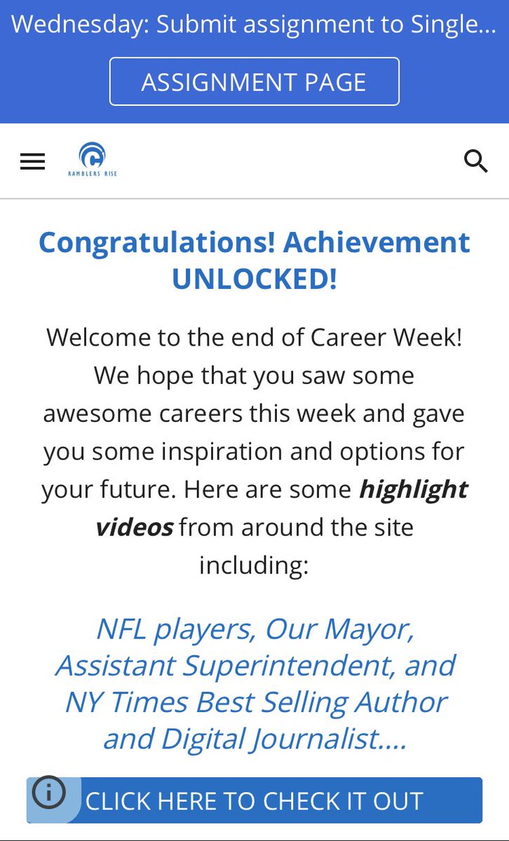 This week we launched our Virtual Career Week... I was so impressed with over 50 videos our staff collected. The MIDDLE SCHOOLERS are writing such passionate and introspective answers. I’m so proud!
