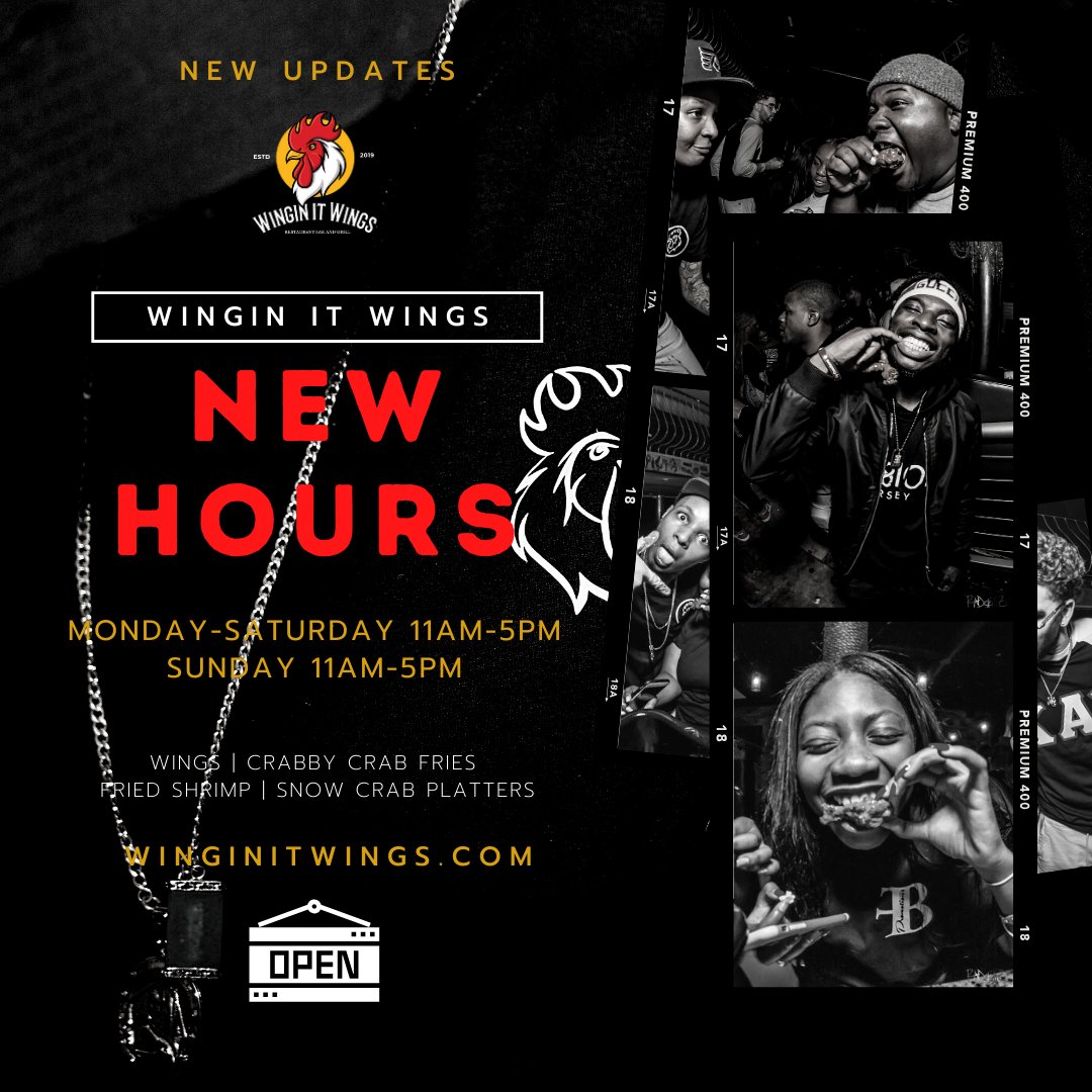Yes we Have Updated Hours OPEN at 11am &amp; Now Close at 5pm (Covid-19 Store 🏬 Hours) It’s okay to be a little Greedy #WinginitWingss #WeEatingOverHere | winginitwings.com #Norristown