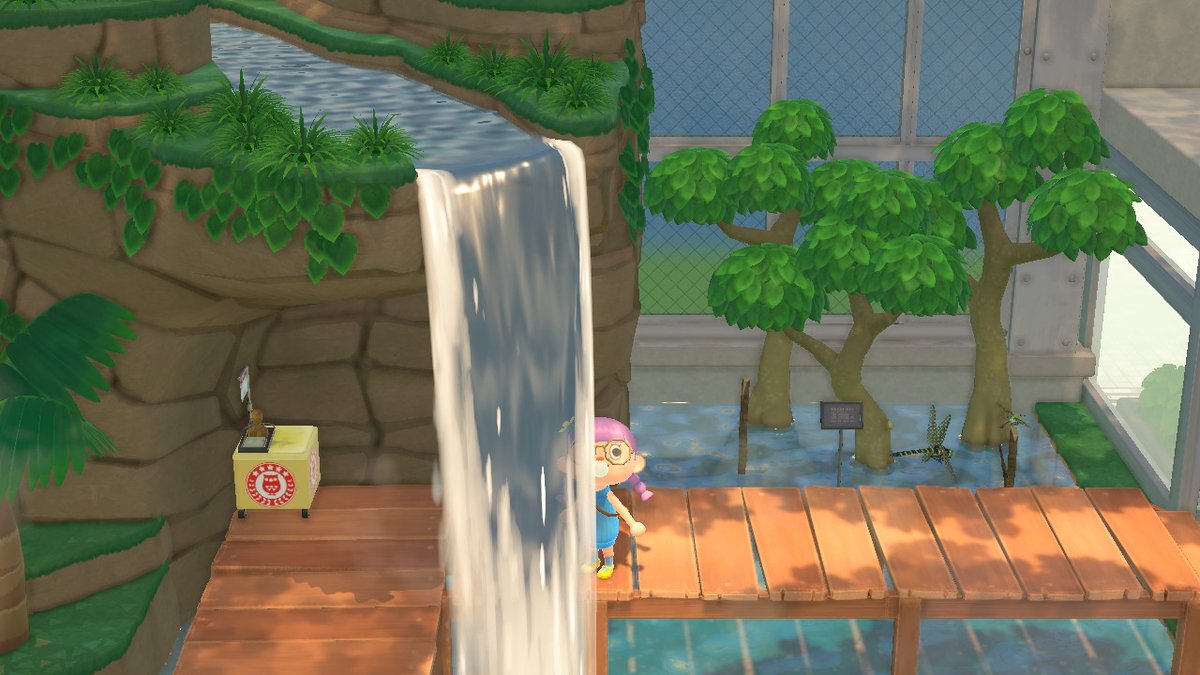 Audiet0wn's tweet photo. took some picts for museum day heheh omg i love the waterfall?!?  #AnimalCrossing #ACNH #NintendoSwitch https://t.co/MvK06VOSWX