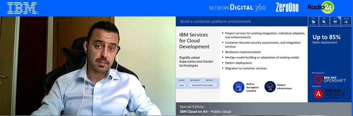 AlessLongo's tweet image. RT Digital360Group &quot;RT ZeroUnoWeb: Come migliorare skill e progettualità anche in Open Source: #FabioNatali ci racconta il processo di sviluppo software RedHatItaly openshift
#StartIBMCloud #IBMCloudOnAir #IBMGarage #IBMCloud IBMItalia https://t.co/STdlbj0sSp&quot; #Digital360Group
