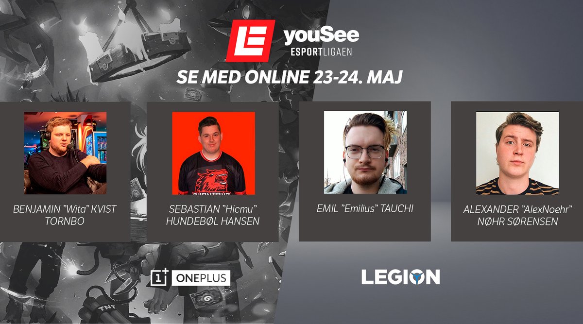 Tiden er kommet til at præsentere vores dygtige Hearthstone casters! Hele fire ad slagsen, som vil føre os igennem mesterskabet. Vi glæder os meget, husk at se med i weekenden!

Se med her: esportligaen.dk/news/mod-meste…