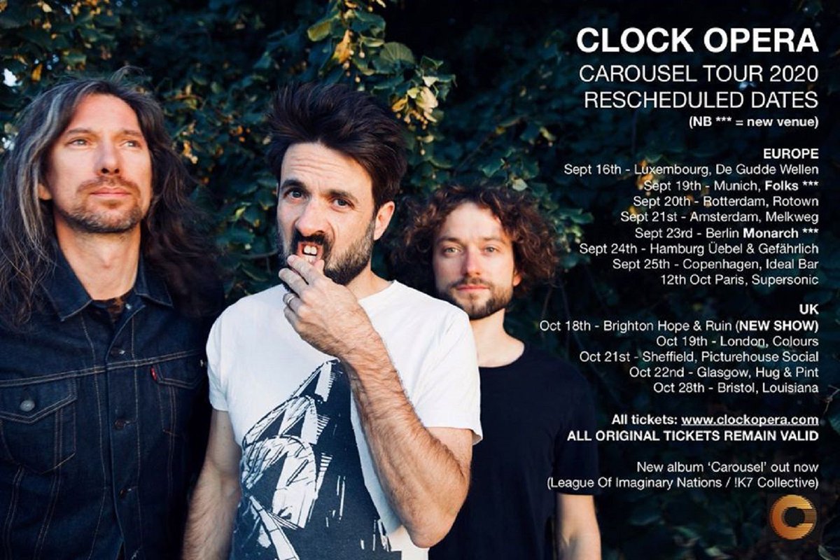 gigseekr's tweet image. In case you missed it : British indie-rockers @clockopera have announced the rescheduled dates for their UK and EU headline tour! The &apos; Carousel&apos; tour will now take place this Autumn - for more info check here : 

gigseekr.com/uk/en/tour/pti

#ClockOpera