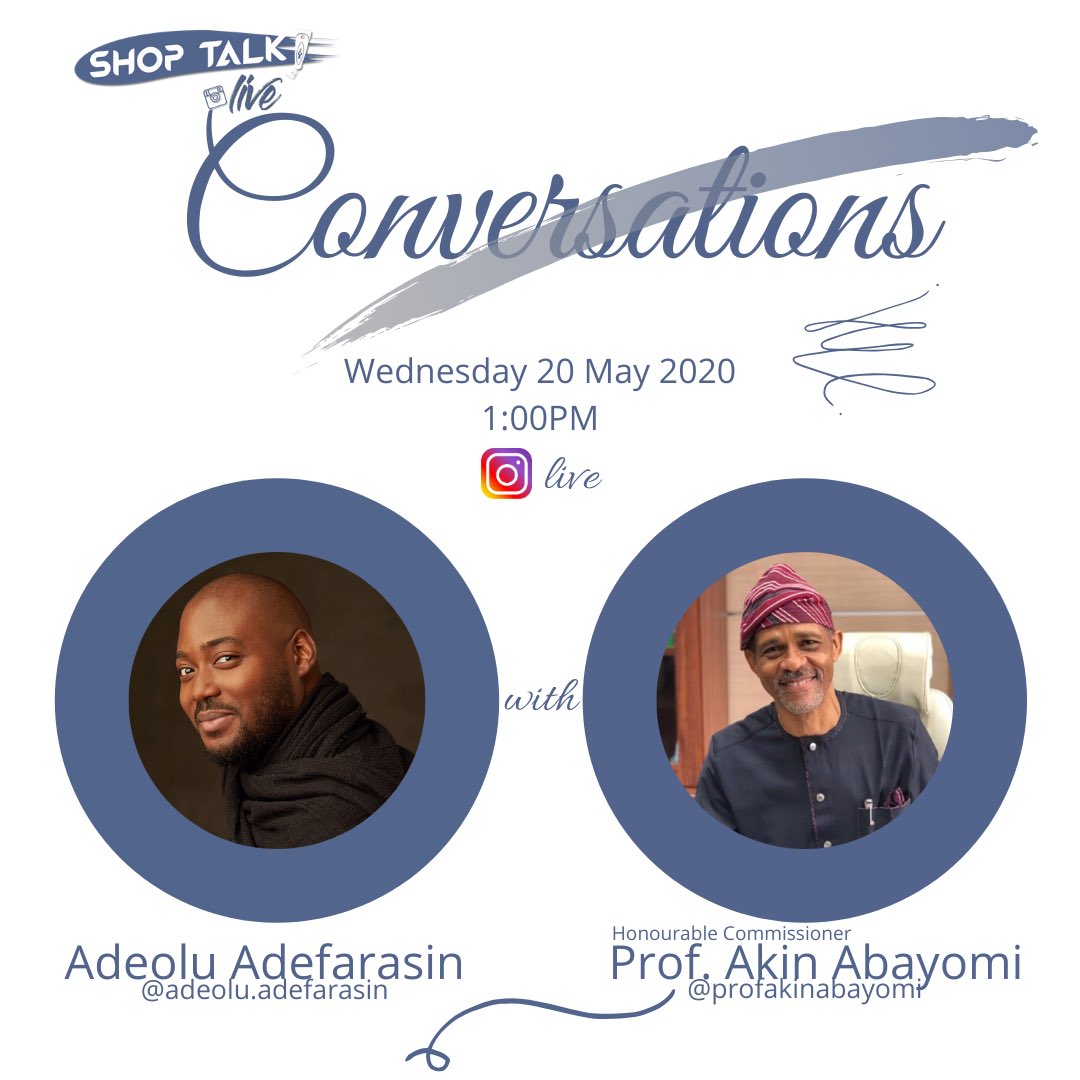 A_Adefarasin's tweet photo. Going live with the Honourable Commissioner of Health for Lagos State @ProfAkinAbayomi in half an hour on IG Live. Don’t miss it #ShopTalkHealth #ForAGreaterLagos https://t.co/8Ra33Fyklc