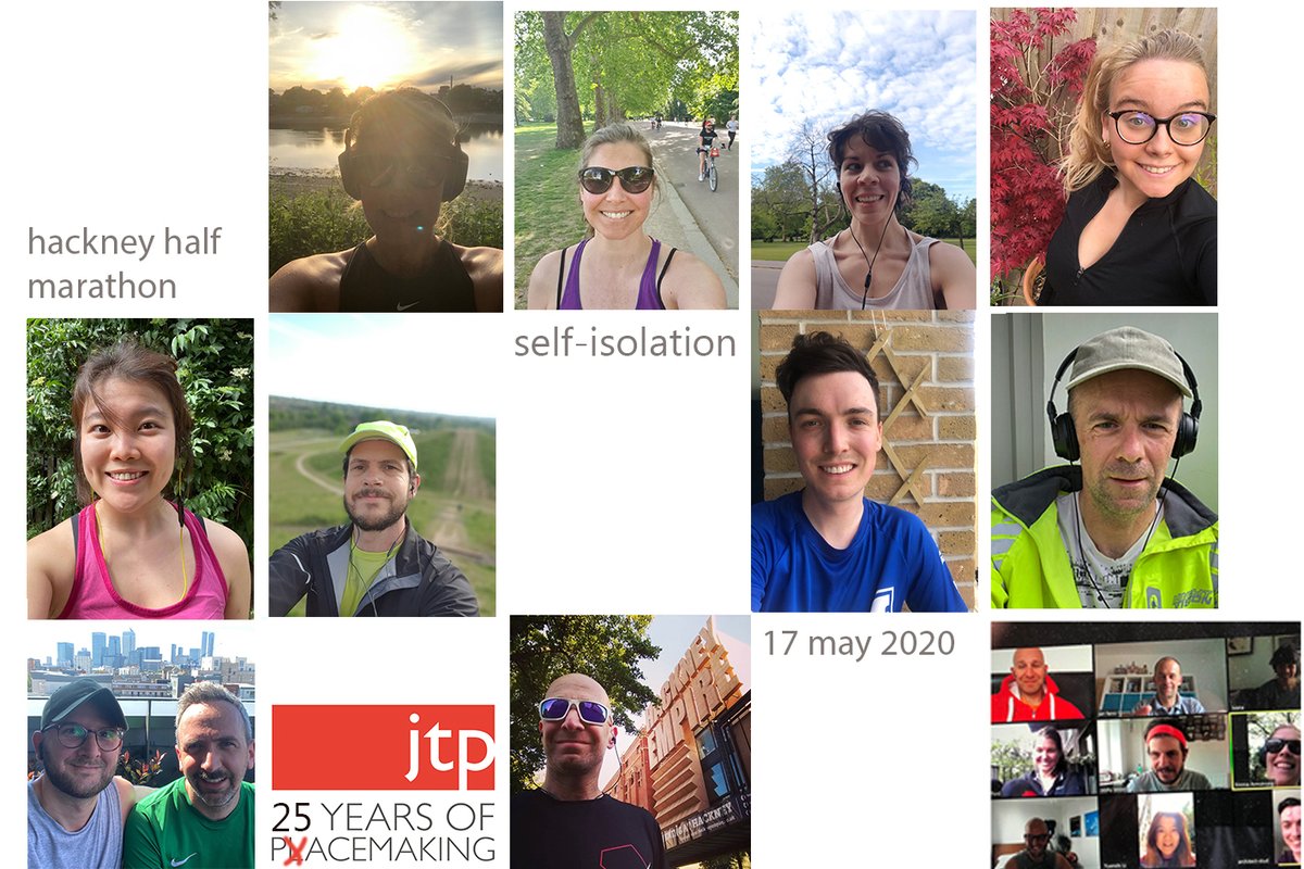 jtp_placemaking's tweet photo. 12 of our #JTPeers were meant to be running the #HackneyHalf marathon last Sunday for charity. Cancelled due to the current situation, they instead took advantage of their daily exercise allowance and ran separately around #London! #pacemaking when not #placemaking https://t.co/Clbjr3iTVq