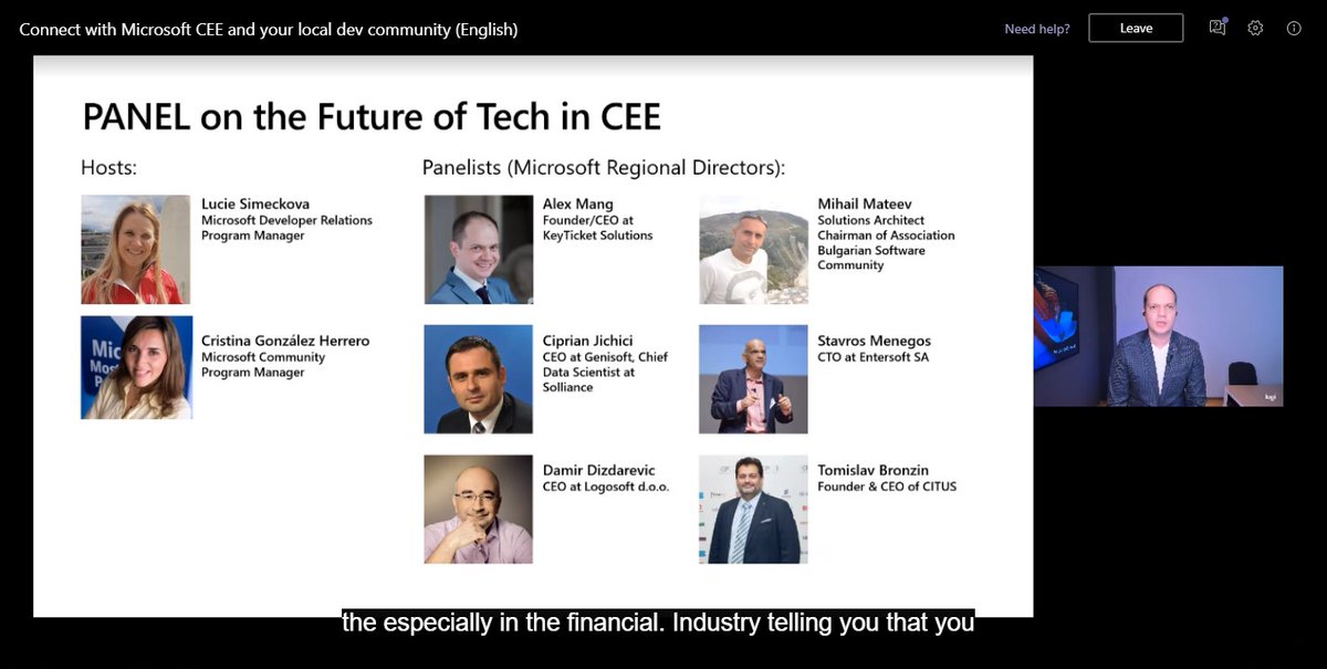 balanionut's tweet image. Watching @iamalexmang on the panel on the Future of Tech in CEE #MSBuild #MSBuild2020
