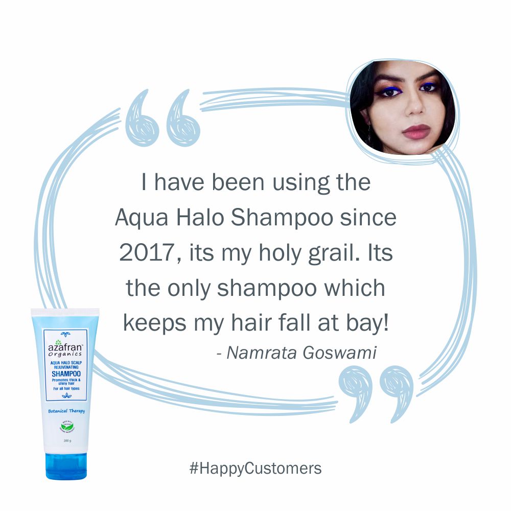 Azafran_IN's tweet photo. Yes, we agree it’s a #holygrail . Hear it by yourself! ❤️ Namrata tells us how our Aqua Halo Scalp Rejuvenating Shampoo has kept her hair fall at bay.
Shop from our range of products - link in Bio!

#WednesdayWisdom  #WednesdayMotivation #happycustomer https://t.co/csukXXRWIZ
