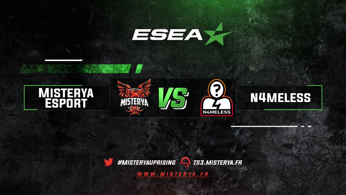 MisteryaEsport's tweet photo. ⚠️MATCH DU JOUR ⚠️
Apres notre premier match hier lors du Second Legend Stage , nous enchaînons ce soir avec :
🆚#N4meless en #ESEA open à 20H
🆚#Gl4nds_Esport en #ECN div 2 à 22H
GG&HF 💣 https://t.co/c8teqZ2Jlz