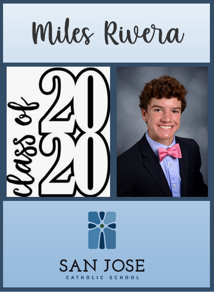 SanJoseCSJax's tweet photo. 8th grade Spotlight of the Day! We are so proud of our 8th graders and are excited to see where their journey leads them. Their presence on our campus will be greatly missed. Congratulations, Class of 2020! #sanjosecatholic #classof2020 #catholicschoolstrong https://t.co/Vul8lBMQ9V