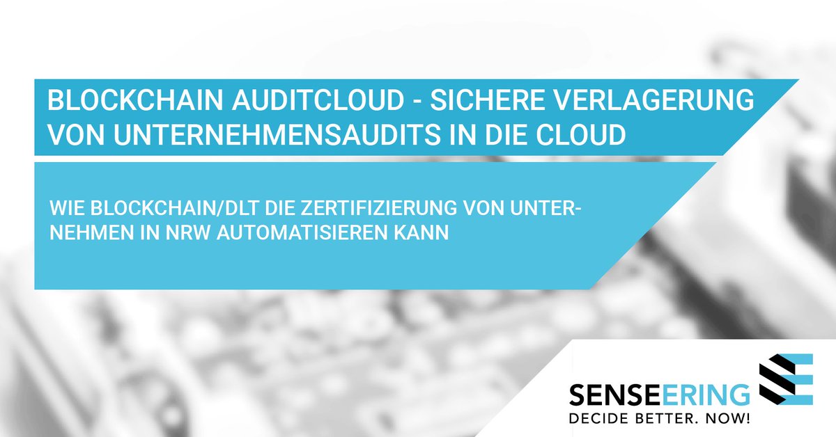 senseering's tweet photo. Die Zukunft von Audits: Lesen Sie in unserem neuesten Blogeintrag wie die #Blockchain und #DLT die Zertifizierung von Unternehmen in #NRW automatisieren kann: https://t.co/atPvDHWnZQ

#BlockchainReallabor #DLT #Audit #SmartContracts #IOTA https://t.co/srsHLhTmGn