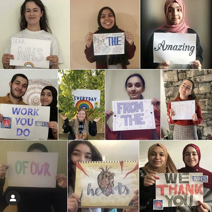 Here’s a message from the Youth Voice team.  ‘Dear NHS, for the amazing work you do every day, from the bottom of our hearts we thank you!’