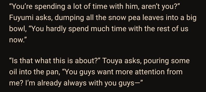 Oowww, Fuyu misses her big brother. Of course. Everyone wants Touya-nii!