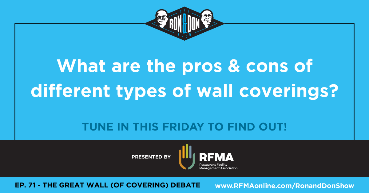 ronanddonshow's tweet photo. What are the pros &amp; cons of different types of wall coverings?

Tune in this Friday for a brand new episode of The Ron and Don Show!

@RFMA https://t.co/OPACCS2pGt