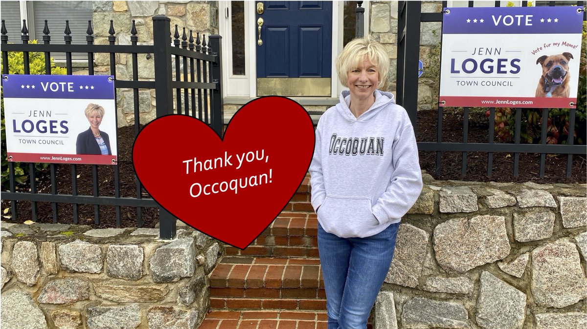 JennLoges's tweet photo. Thank you, voters! I look forward to joyfully, prayerfully and thoughtfully serving the needs of residents and businesses in the Town of #Occoquan, VA. This town has truly had my heart since moving here 8 years ago! #vote2020 https://t.co/vYC2HCZCzj