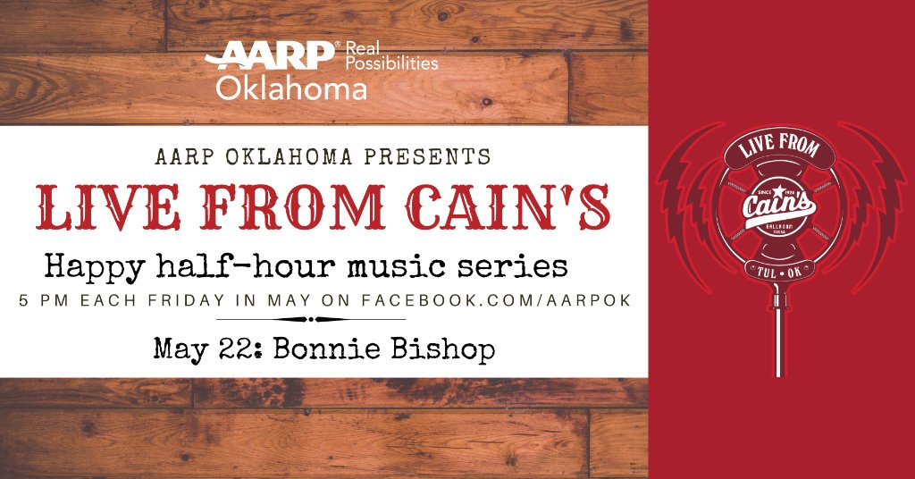 AARPOklahoma's tweet photo. We're looking forward to another @livefromcains happy half-hour music series coming up on Friday at 5 p.m. This week's amazing artist is @BonnieBishop! Learn more about this talented artist here- https://t.co/LcqKcsWlCn. We hope to see Friday! @SeanVoskuhl https://t.co/Lw9fxtKWK8