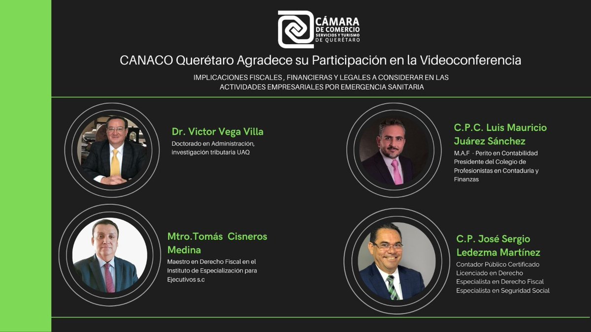 carloshabacuc's tweet photo. Agradezco la participación como expositores a el Dr. #VictorVegaVilla, Mtro, #TomásCisneros, C.P.C. #MauricioJuárezSánchez, C.P #SergioLedezmaMartínez, al Colegio de Profesionistas en Contaduría Pública, Fiscal y Finanzas A.C. #AlejandroParedesResendiz por ser Organizador. https://t.co/xKcxIwU8lK