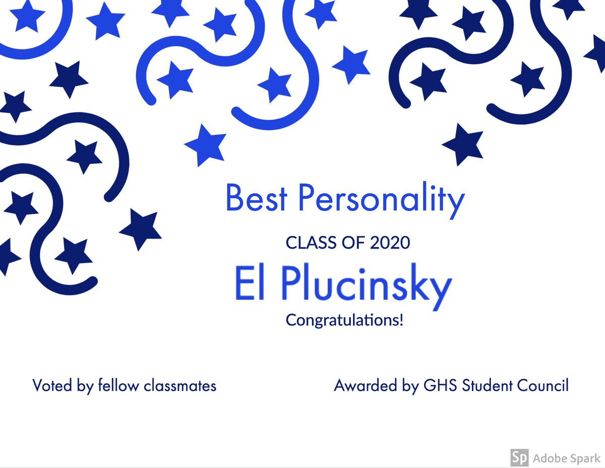 SENIOR SUPERLATIVES:
the votes are in!! Best personality goes to...