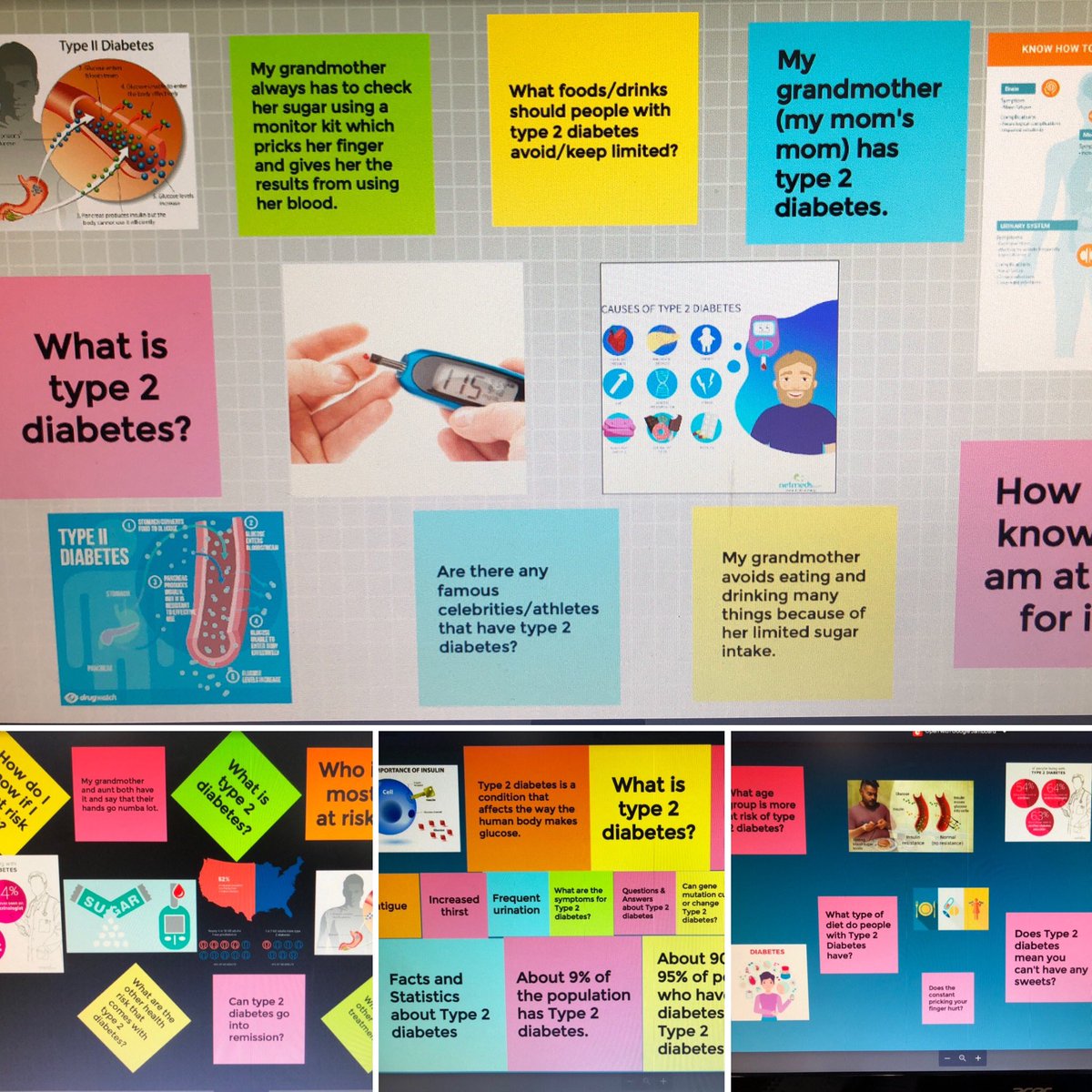 I had my Nutritional Science students create Google Jamboards to share with me their knowledge, questions and comments on Type 2 Diabetes. Doing this helps me create a student-centered curriculum and allows the students to structure their learning. #piquetheirinterest #AltartEd