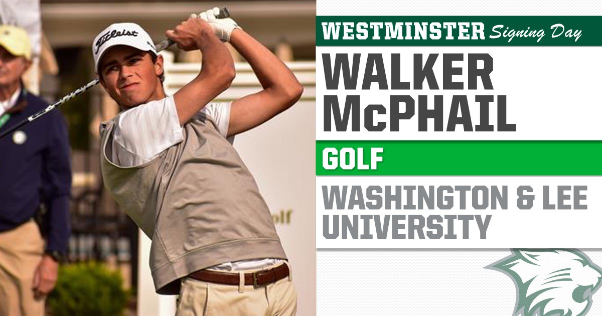 WestminsterATH's tweet photo. Congratulations to Walker McPhail who signed his letter of intent to attend @wlunews and play golf @WLUGenerals https://t.co/iexbrfldpw