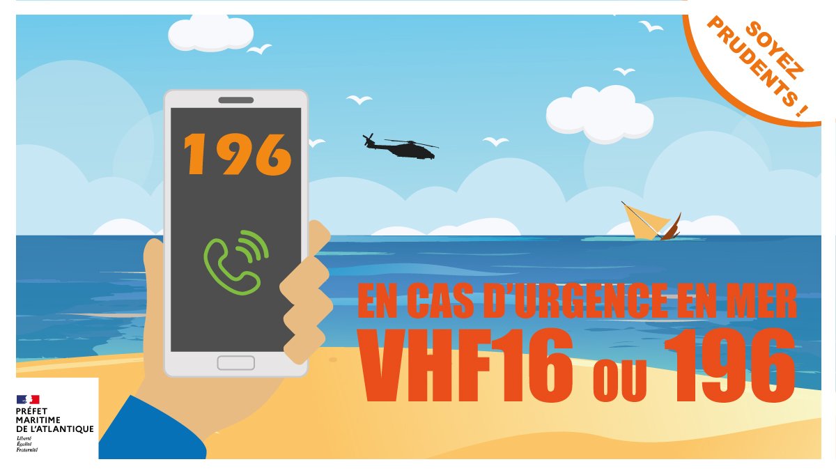 [#Conseil] Un kitesurfer en difficulté, un bateau en avarie ou encore un objet à la dérive ? 

Témoin ou victime d'un problème en mer, un seul réflexe, un seul numéro (gratuit) pour joindre les #secoursenmer : 1️⃣9️⃣6️⃣