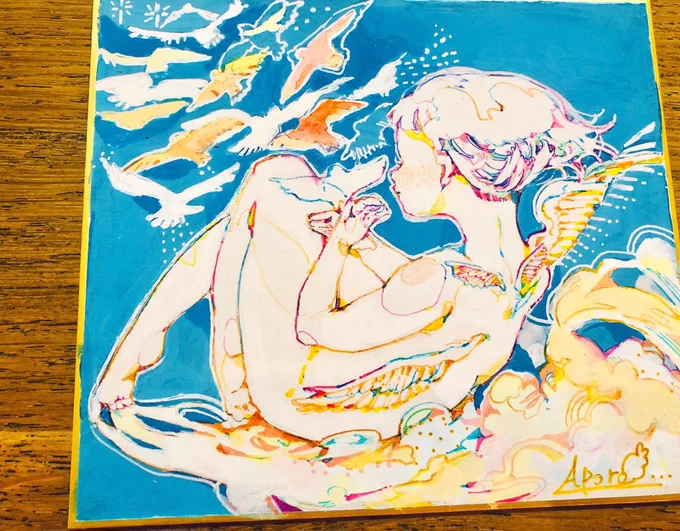 #伸びる伸びない関係なく気に入ってる絵だから見て 

色紙シリーズ✑ 